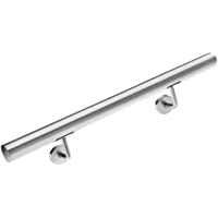 Monzana Pasamanos de acero inoxidable barandilla de pared para escalera 50 cm con soporte de pared resistente interior